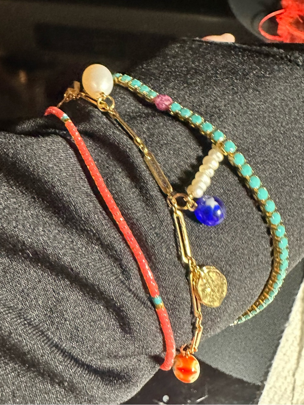 Anthropologie bracelets by Serefina Multicolor Charms & Beads. Adjustable Links